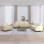 vidaXL Set de canapele, 3 piese, crem, material GartenMobel Dekor (3201868) Canapea