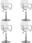 vidaXL Scaune de masa pivotante, 4 buc. , alb, piele ecologica GartenMobel Dekor (3087886)