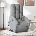 vidaXL Fotoliu electric masaj rabatabil cu ridicare, gri închis textil GartenMobel Dekor (3204128)
