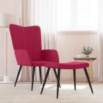 vidaXL Scaun de relaxare cu taburet, rosu vin, catifea GartenMobel Dekor (327693)