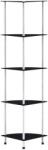 vidaXL Raft cu 5 niveluri, negru, 30 x 30 x 130 cm, sticla securizata GartenMobel Dekor (249521) Biblioteca