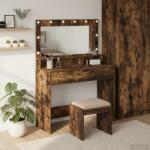 vidaXL Masa de Machiaj Stejar fumuriu 100 x 41 x 135 cm Lemn compozit GartenMobel Dekor (865104)