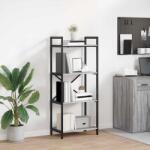 vidaXL Raft pentru carti Gri Sonoma 56 x 34 x 133, 5 cm Lemn compozit GartenMobel Dekor (883871) Biblioteca