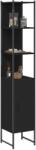 vidaXL Dulap de baie, negru, 33x33x185, 5 cm, lemn prelucrat GartenMobel Dekor (842471)