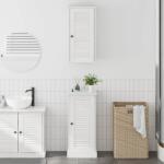 vidaXL Set de mobilier pentru baie cu raft VIGO 2 pcs Alb si Alb Antic GartenMobel Dekor (3328534)