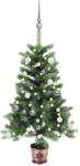 vidaXL Brad Craciun pre-iluminat artificial, set globuri, verde, 90 cm GartenMobel Dekor (3077724)