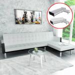 vidaXL Canapea extensibila în forma de L, piele artificiala, alb GartenMobel Dekor (244329) Canapea