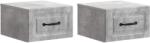 vidaXL Set 2 noptiere suspendate gri beton 34, 5 x 33 x 20 cm (899282)