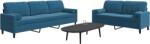 vidaXL Set de canapele cu perne/rulouri, 2 piese, albastru, catifea GartenMobel Dekor (3278500) Canapea