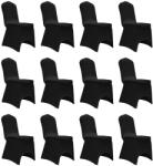 vidaXL Huse elastice pentru scaun, 12 buc. , negru GartenMobel Dekor (279091)