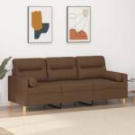 vidaXL Canapea cu 3 locuri cu pernute, maro, 180 cm, textil GartenMobel Dekor (3200832) Canapea