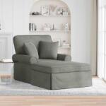 vidaXL Chaise Lounge cu fusta cu perna Gri deschis 91 x 157 x 91 cm GartenMobel Dekor (42022948)