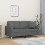 vidaXL Canapea cu 2 locuri cu pernute, gri închis, 140 cm, textil GartenMobel Dekor (3200910) Canapea