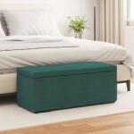 vidaXL Taburet Verde închis 101 x 41 x 40 cm Stofa si lemn prelucrat GartenMobel Dekor (876791)