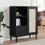 vidaXL Dulap înalt SENJA aspect ratan negru, 90x40x112cm GartenMobel Dekor (358057) Comoda