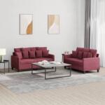 vidaXL Set canapea cu perne, 2 piese, rosu vin, material textil GartenMobel Dekor (3201654) Canapea