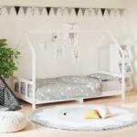 vidaXL Cadru de pat pentru copii, alb, 90x190 cm, lemn masiv de pin GartenMobel Dekor (835728)