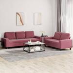 vidaXL Set de canapea, 2 piese, rosu vin, material textil GartenMobel Dekor (3201904) Canapea