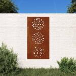 vidaXL Decoratie perete de gradina 105x55 cm design frunze otel Corten GartenMobel Dekor (824494)