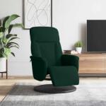 vidaXL Scaun de relaxare cu taburet, verde închis, catifea GartenMobel Dekor (356684)