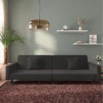 vidaXL Canapea extensibila cu 2 locuri, 2 perne, negru, catifea GartenMobel Dekor (375923) Canapea