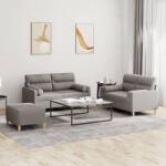 vidaXL Set de canapele cu perne, 3 piese, gri taupe, textil GartenMobel Dekor (3201599) Canapea