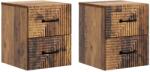 vidaXL Set 2 noptiere suspendate maro, 34, 5 x 33 x 40 cm, cu 4 sertare (898652)