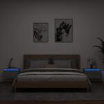 vidaXL Noptiere montate pe perete cu lumini LED, 2 buc. , sonoma gri GartenMobel Dekor (836837)