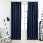 vidaXL Draperii opace cu carlige, 2 buc. , albastru, 140 x 175 cm GartenMobel Dekor (134454)
