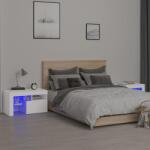 vidaXL Noptiere cu lumini LED, 2 buc. , alb, 70x36, 5x40 cm GartenMobel Dekor (3152770)