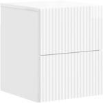 vidaXL Noptiera suspendata alba foarte lucioasa cu 2 sertare, 33x34, 5x40 cm (898473)