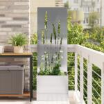 vidaXL Ghiveci de Gradina cu Panou Decorativ Argintiu 50 x 140 cm GartenMobel Dekor (876466)