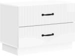 vidaXL Noptiera alb lucios cu 2 sertare, 62 x 34, 5 x 44, 5 cm, vidaXL (895239)