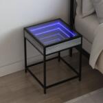 vidaXL Noptiera cu LED infinity, gri sonoma, 40x40x51 cm GartenMobel Dekor (3284094)