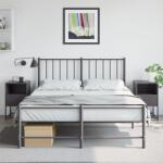 vidaXL Noptiere, 2 buc. , negru, 36x39x60, 5 cm, otel GartenMobel Dekor (846555)