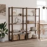 vidaXL Suport depozitare 5 niveluri maro 170x38x170 cm lemn masiv pin GartenMobel Dekor (373395) Biblioteca