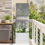 vidaXL Ghiveci de Gradina cu Panou Decorativ Argintiu 50 x 140 cm GartenMobel Dekor (876452)