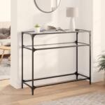 vidaXL Masuta de cafea, blat din sticla transparenta, 98x35x81 cm otel GartenMobel Dekor (846026)