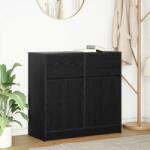 vidaXL Bufeta cu sertar Stejar negru 80x34x76 cm Lemn prelucrat GartenMobel Dekor (861536) Comoda