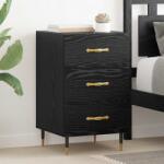 vidaXL Noptiera stejar negru cu 3 sertare, 40x40x66 cm, lemn compozit (882100)