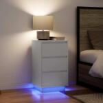 vidaXL Noptiera cu lumini LED alb 38x34x65 cm GartenMobel Dekor (861301)