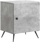 vidaXL Noptiera gri beton cu usa, din lemn prelucrat, 43 x 34, 5 x 50 cm (895491)