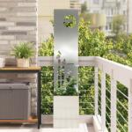 vidaXL Ghiveci de Gradina cu Panou Decorativ Argintiu 32 x 140 cm GartenMobel Dekor (876404)