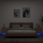 vidaXL Noptiere montate pe perete cu lumini LED, 2 buc. , stejar sonoma GartenMobel Dekor (836817)