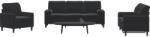 vidaXL Set de canapele cu perne/rulouri, 3 piese, negru, catifea GartenMobel Dekor (3278376) Canapea