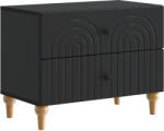 vidaXL Noptiera neagra cu 2 sertare, 62 x 34, 5 x 48 cm, lemn prelucrat (894086)