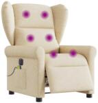 vidaXL Fotoliu electric de masaj rabatabil, crem, textil GartenMobel Dekor (3303372)