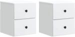 vidaXL Set 2 noptiere suspendate albe cu 2 sertare, 34, 5 x 33 x 40 cm (899146)