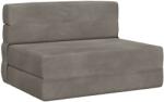 vidaXL Canapea Plianta cu Pat Gri deschis 190 x 100 x 15 cm Catifea GartenMobel Dekor (900109) Canapea