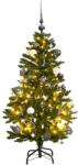 vidaXL Brad Craciun artificial articulat cu 150 LED-uri/globuri 150 cm GartenMobel Dekor (3210102)